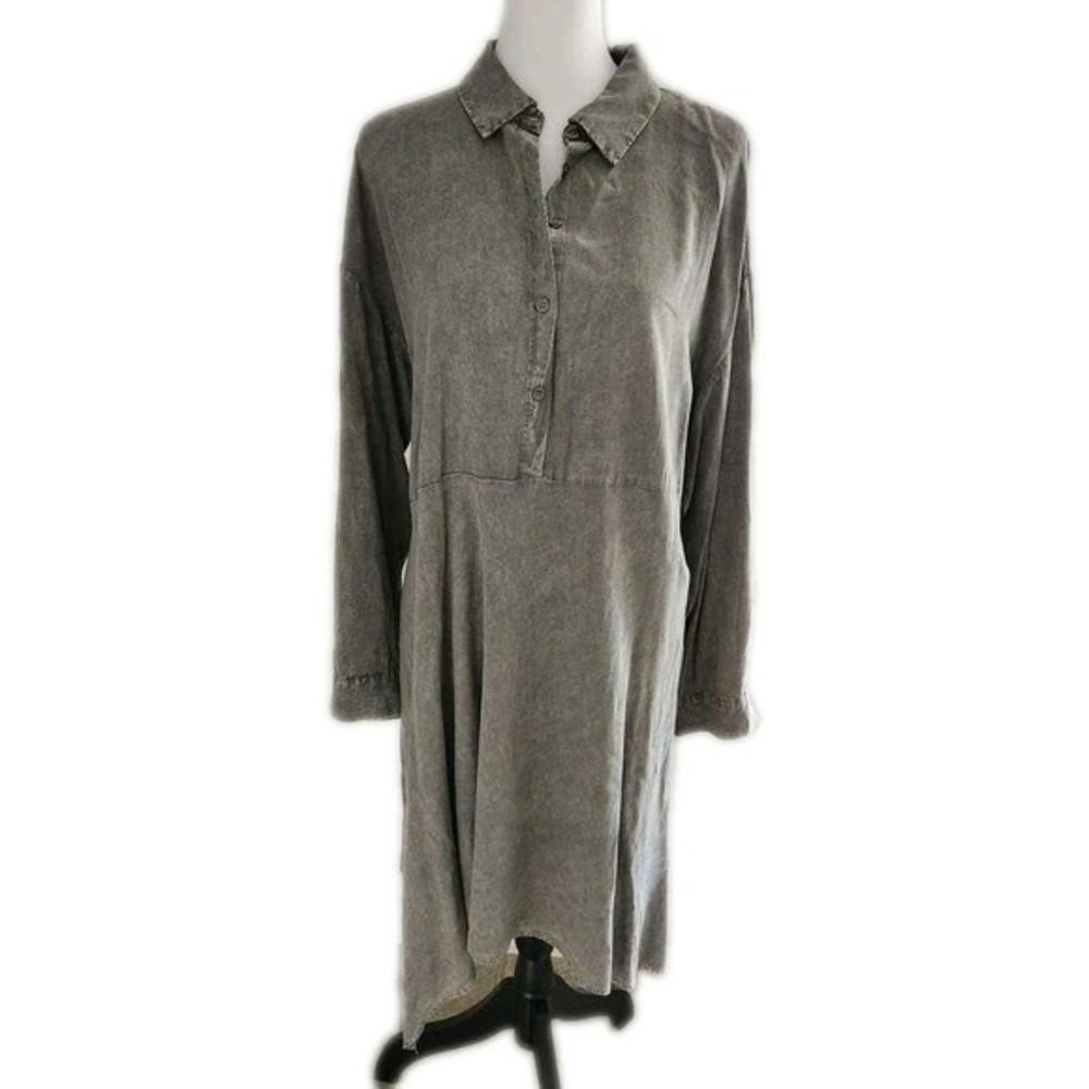 Cupio Grey Size XL Flowy‎ Asymetrical  Minimalist Long Sleeve Dress